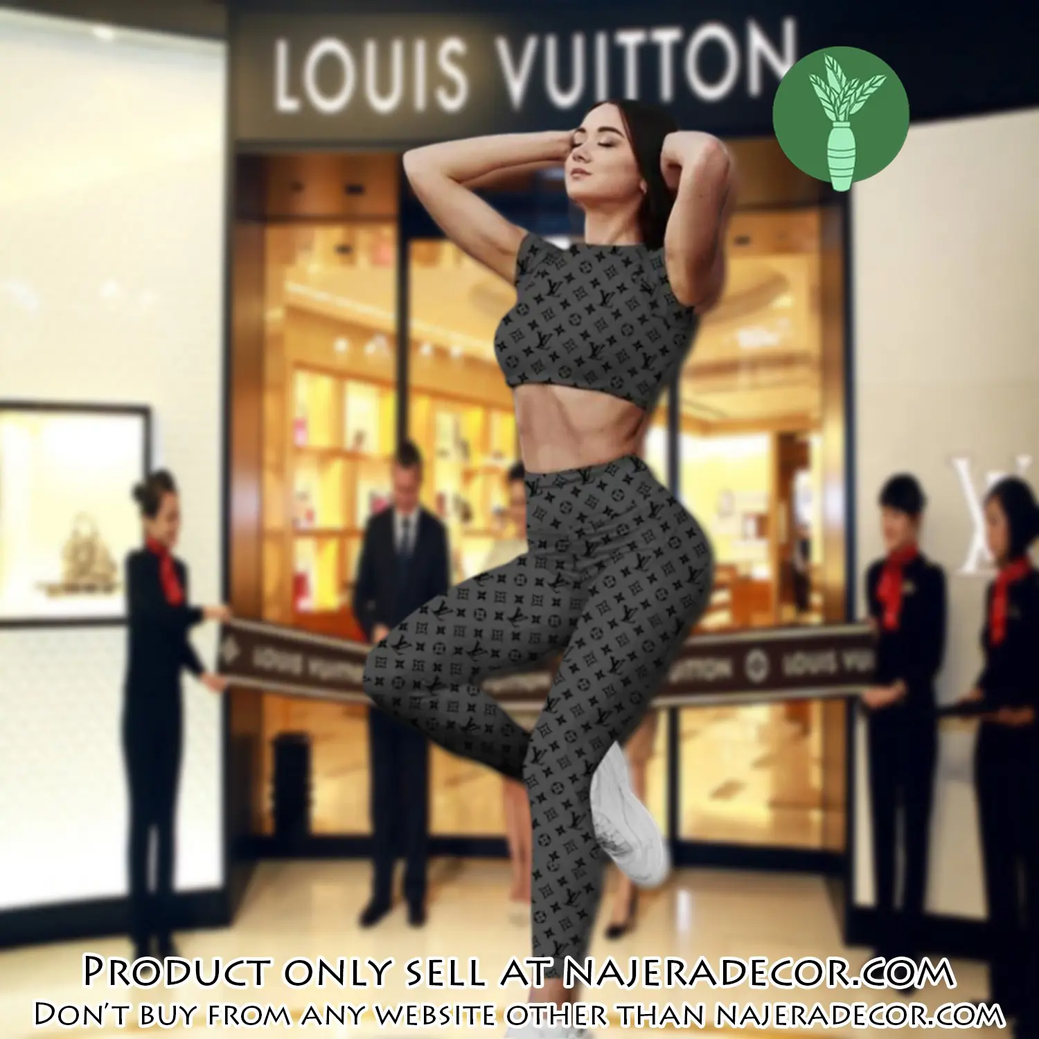 Louis vuitton sportwear combo luxury crop top tshirt and legging for women ctl1002 njr3355863